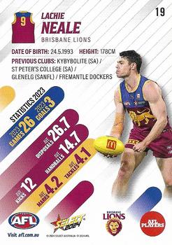 2024 Select AFL Footy Stars #19 Lachie Neale Back